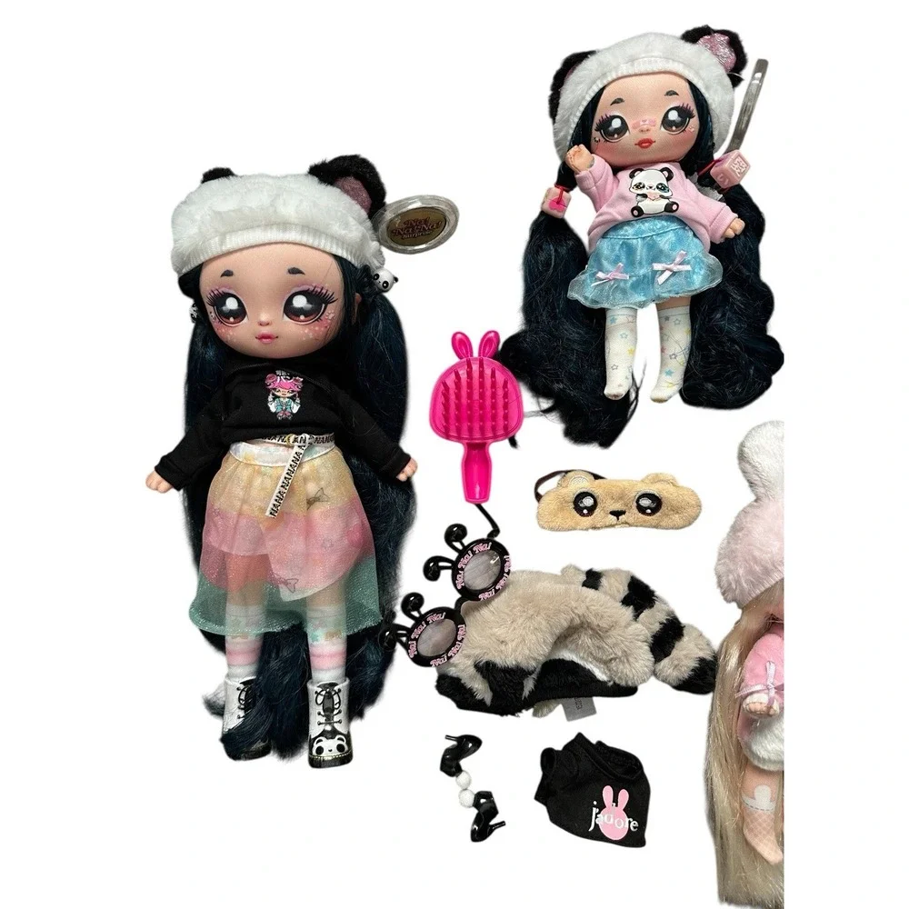 Na! Na! Surprise Family Soft Doll Set with 6 Fashion Dolls and 1 Pet Panda‎